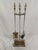 English Vintage Brass Fireplace Ensemble With Folding Screen, Andirons & Fire Tools For Sale - Image 3 of 18