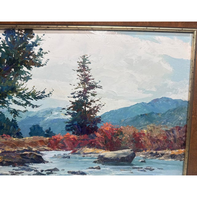 Vintage Original Connie J Boswell 2side Oil Painting Landscape River Expressive Realism For Sale - Image 13 of 18