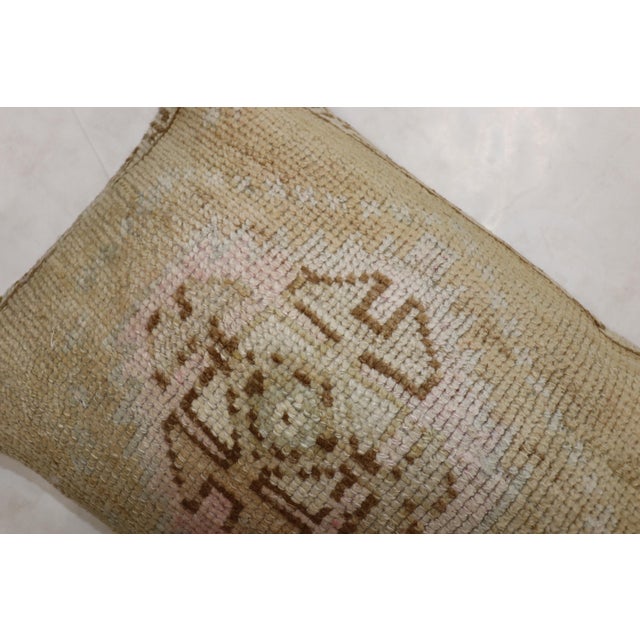 Beige Brown Pink Large Bolster Rug Pillow For Sale - Image 4 of 5