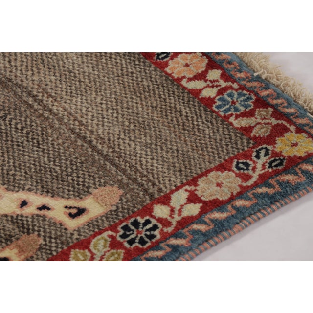 Vintage Gabbeh Pictorial Wool Runner With Tiger Pictorial by Rug & Kilim, 1950-1959 For Sale In New York - Image 6 of 9