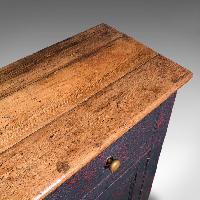Vintage Dresser Base, English, Painted Pine, Kitchen Sideboard, Distressed, 1960 For Sale - Image 10 of 12