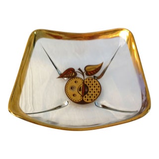 Mid-Century Modern Georges Briard Golden Apple Glass Bowl For Sale