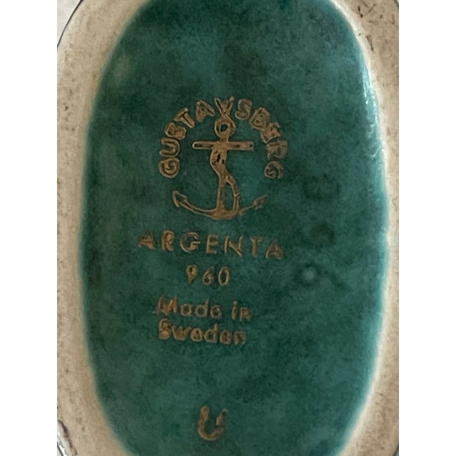 1960s Sweden Gustavsberg Argenta Ceramic Small Vase For Sale In Miami - Image 6 of 7