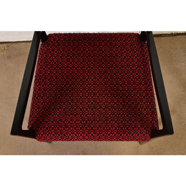 Wood Paul McCobb Connoisseur Collection Black Lacquered Mahogany and Brass Armchairs, Pair For Sale - Image 7 of 11