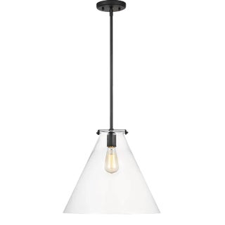Thomas O'Brien By Visual Comfort Studio Kate 1-Light Cone Pendant in Midnight Black For Sale
