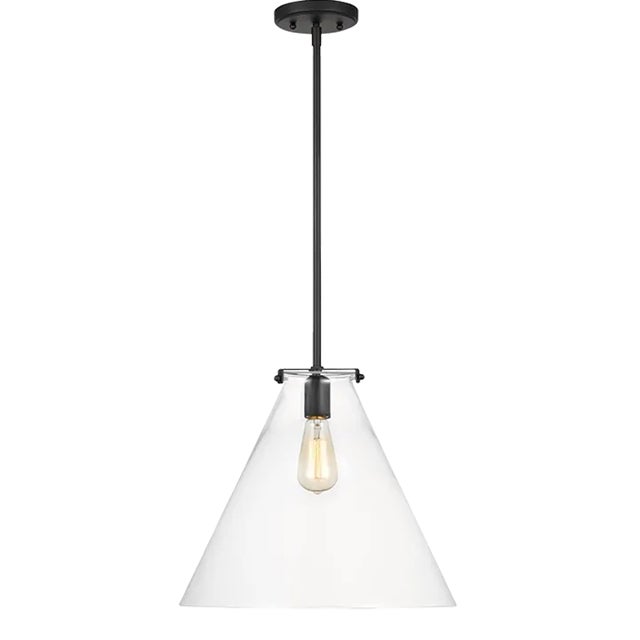 Thomas O'Brien By Visual Comfort Studio Kate 1-Light Cone Pendant in Midnight Black For Sale