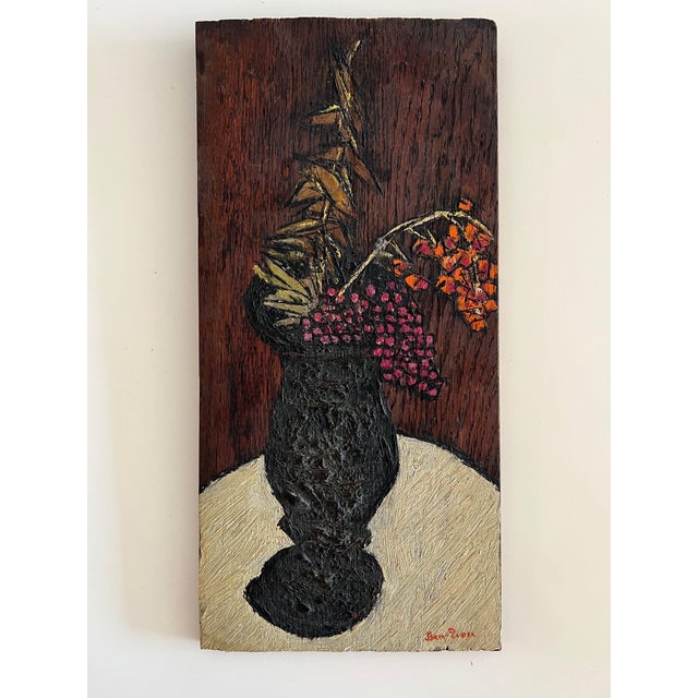 Expressionism Ben-Zion Weinman, American Modernist Oil Painting Expressionist Vase, Flowers WPA Artist Ben ZIon For Sale - Image 3 of 10