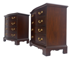 Miint Pair of Stunning 4 Drawer Drexel Solid Mahogany Bachelor Chests Dressers
