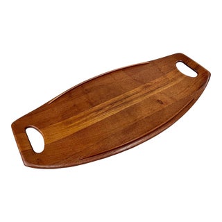 Vintage Jens Quistgaard Teak “Surfboard” Gondola Serving Tray for Dansk, Denmark For Sale