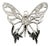 1990s John Hardy Estate Ladies Butterfly Brooch & Scarf Clip Rhodium Plated For Sale