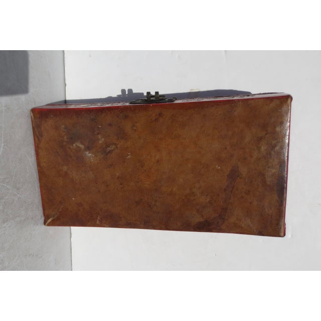 Antique Chinese Leather Letter Box For Sale - Image 4 of 10