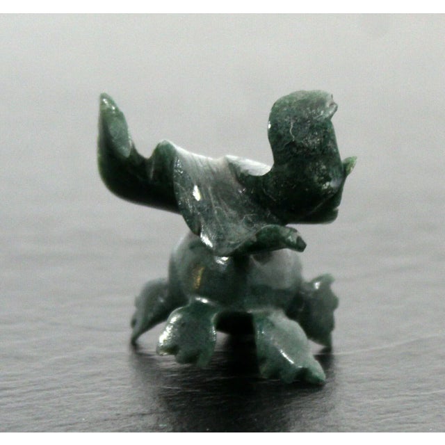 Small Nephite Green Jade Stone Aquatic Koi Fish Table Sculpture For Sale - Image 4 of 6