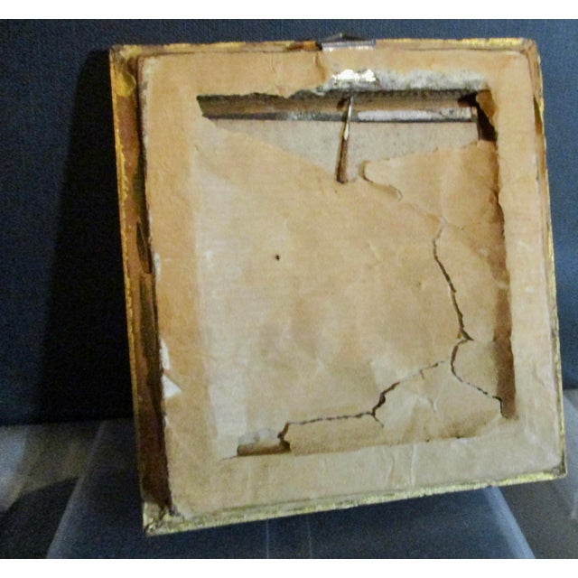 1940s Vintage 40s Pressed Tin Italian Votive Madonna and Child For Sale - Image 5 of 7