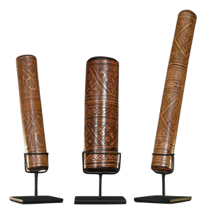 Carved Wooden Ointment Boxes, Timor, Set of 2