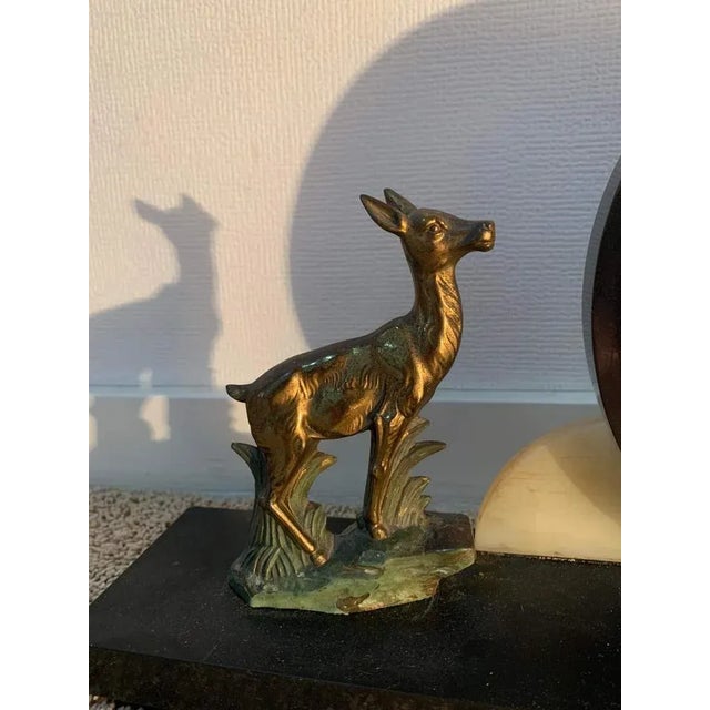 Art Deco Marble, Bronze and Brass Clock on a Chest of Drawers, 1930s For Sale - Image 9 of 11