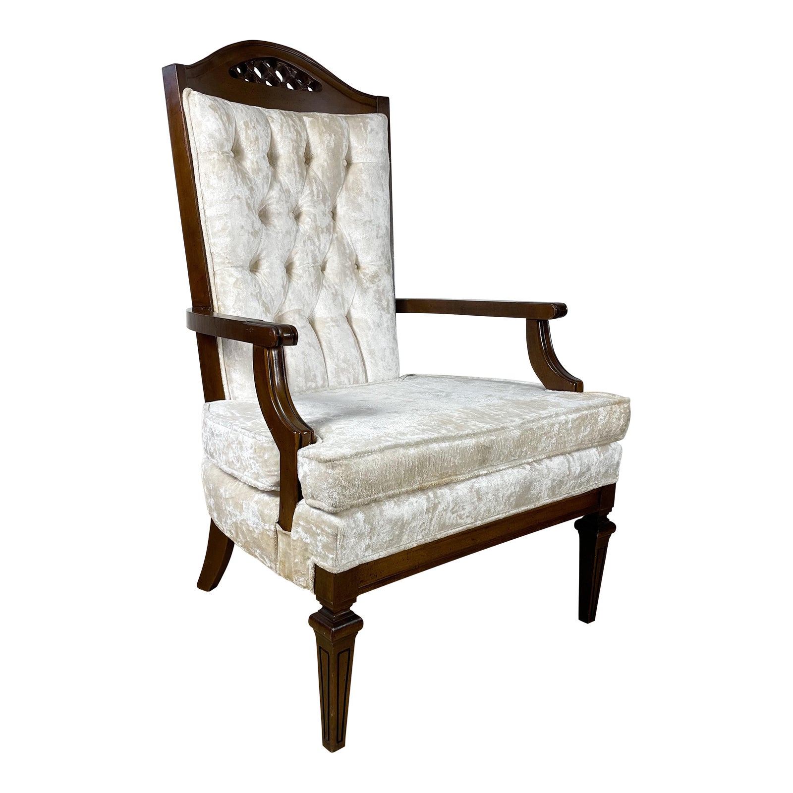 Vintage Kingsley Velvet Upholstered Arm Chair Chairish