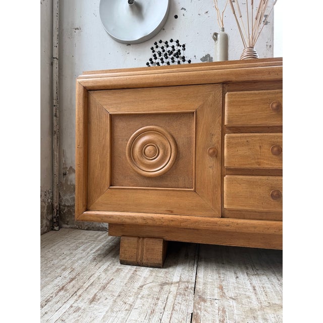 Art Deco Oak Sideboard by Dudouyt, 1940s For Sale - Image 13 of 18