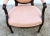 1920s Carved Wood Bergere Chair Louis XVI Style Medallion Oval Back Pink Fabric 50s For Sale - Image 5 of 13