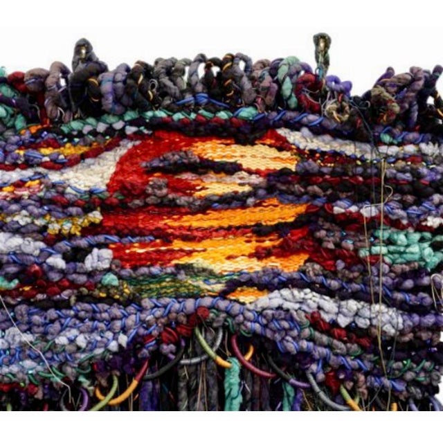 Mid 20th Century Marlen Richard, Large Handmade Tapestry Textile Wall Hanging Wool Mixed Media Marlene Richard For Sale - Image 12 of 18