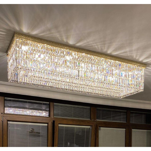 Regal Flush Mount in Gold Plating and Crystal by Aggiolight For Sale - Image 4 of 6