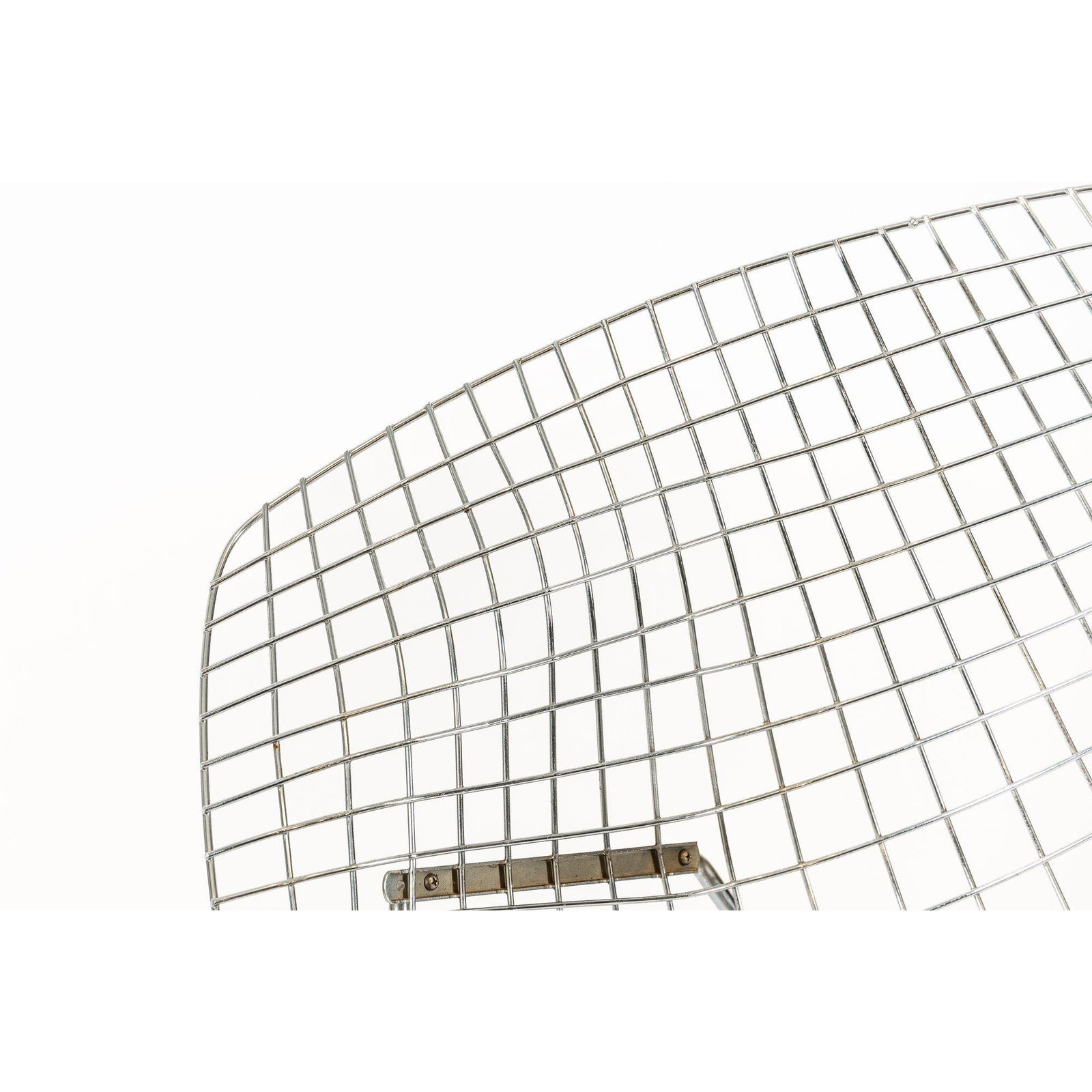 1970s Mid Century Silver Diamond Wire Chair by Bertoia for Knoll