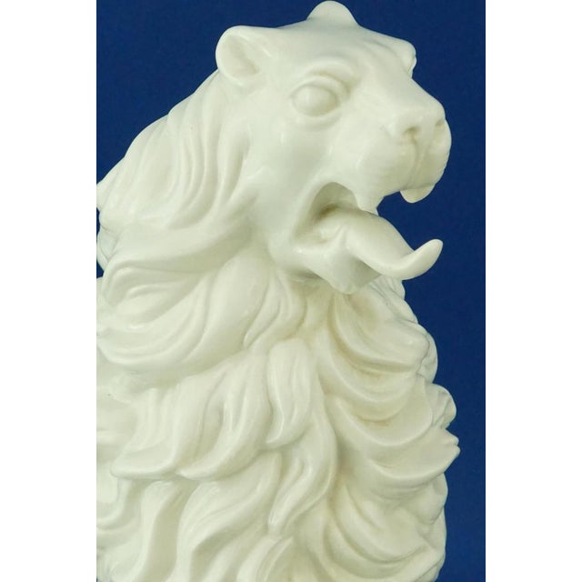 Large Porcelain Rampant Lion with Heraldic Shield by Ernest Andreas Rauch for Nymphenburg, Germany, 1900s For Sale - Image 16 of 18