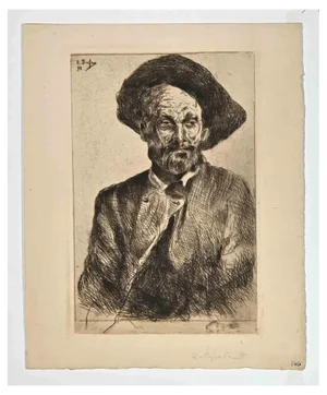 Edouard Dufeu, Self-Portrait, Etching, 1888