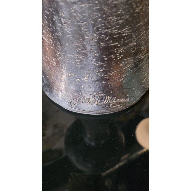 20th Century Candleholder in Brown-Black Glazed Ceramic by Jean Marais, 1950s For Sale - Image 6 of 12