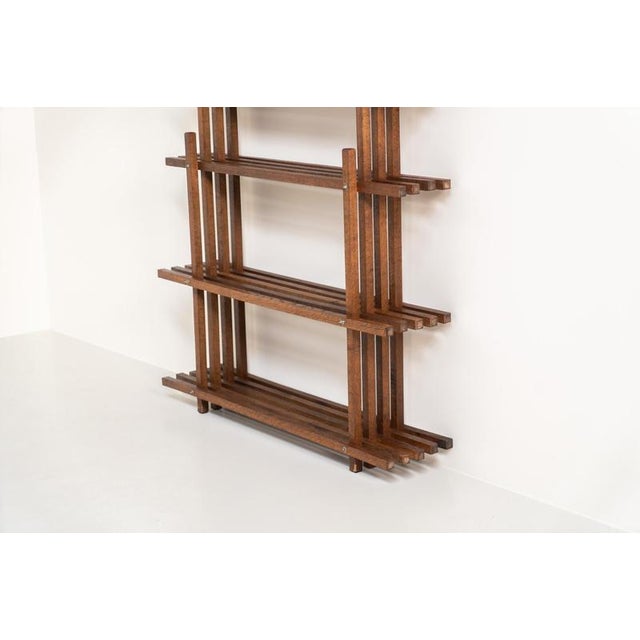 Sculptural Wengé Slat Bookcase For Sale - Image 13 of 18
