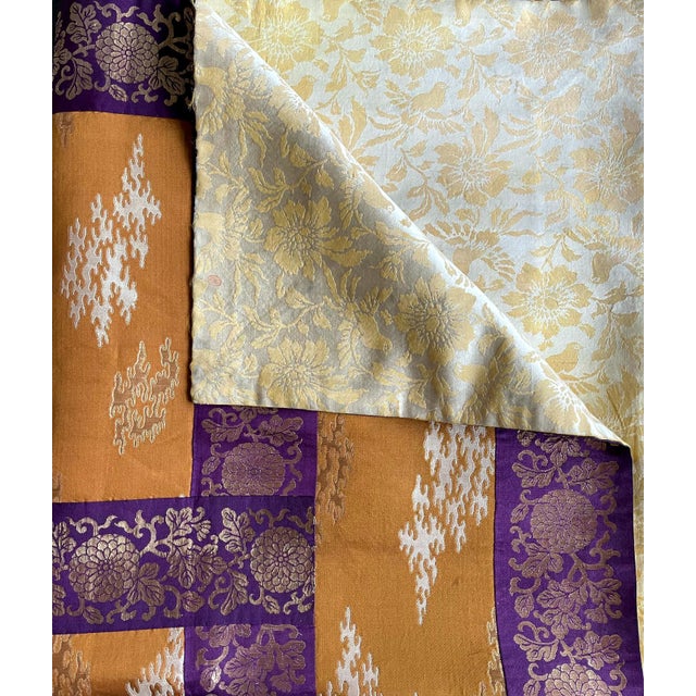 Antique Silk Kesa Monk's Patched Robe Meiji Period For Sale - Image 16 of 17
