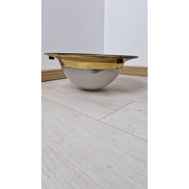 Mid-Century Modern Large LSP6 Tommy Ceiling Light in Brass and Etched Glass by Luigi Caccia Dominioni for Azucena, 1950s For Sale - Image 3 of 8