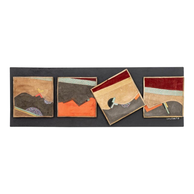 Giorgio Saporiti Leather Patchwork Tapestry, 1991 For Sale