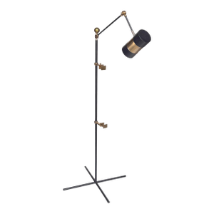 Italian Modern Brass & Enameled Floor Lamp Easel, Adjustable , Later 20th C