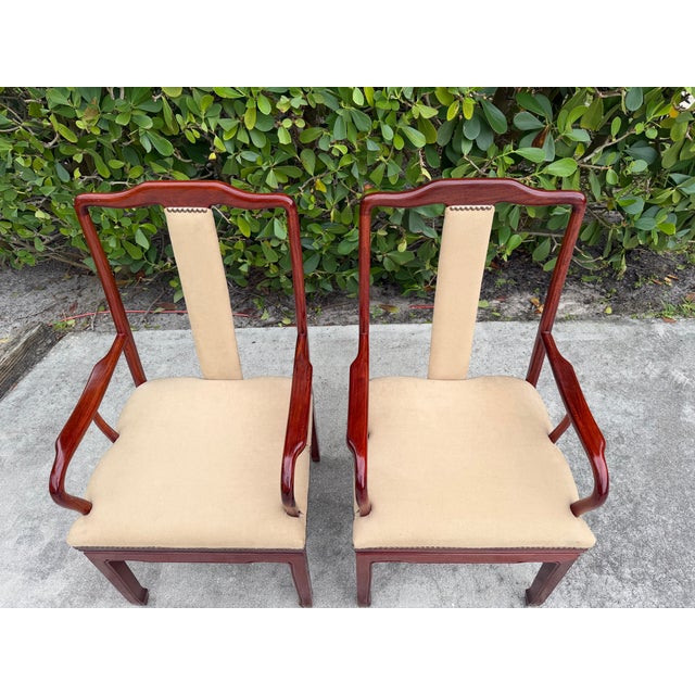Vintage Chinese Ming Style Rosewood Official’s Hat Armchairs, Pair For Sale - Image 10 of 18