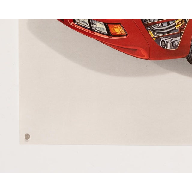 Red Porsche 928 Red Cutaway Poster, 1980 For Sale - Image 8 of 9
