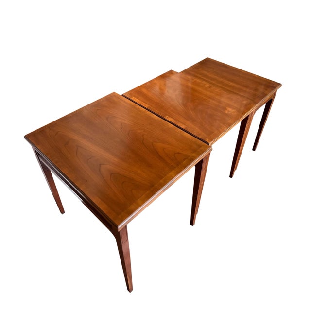 1960s Vintage Fruitwood Nesting Tables by Heritage, Set of 3 For Sale - Image 10 of 13