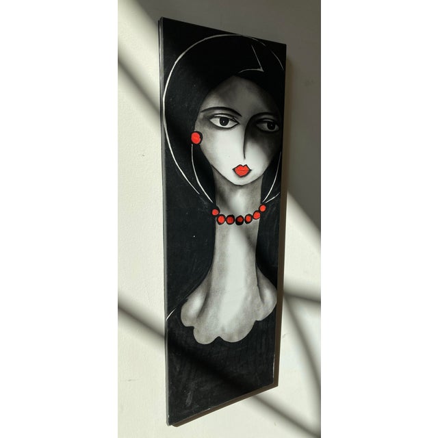 Ladies Oil Paint on Stretched Canvas by Aichel Sarduy - Set of 3 For Sale In Philadelphia - Image 6 of 8