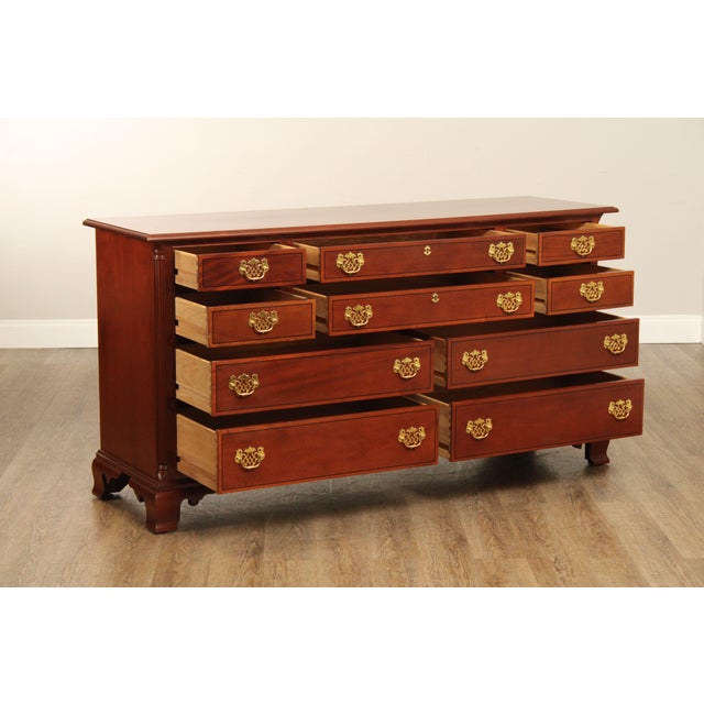 Chippendale Stickley Chippendale Style Inlaid Mahogany Dresser For Sale - Image 3 of 12