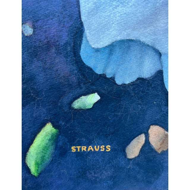 1980s Watercolor, Double-Sided, Floral Still LIfe, Signed by Florence Strauss For Sale - Image 9 of 18