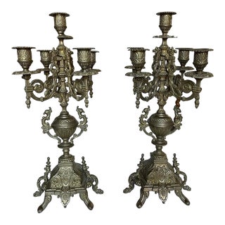 1960s Metal Candelabrum - Pair For Sale