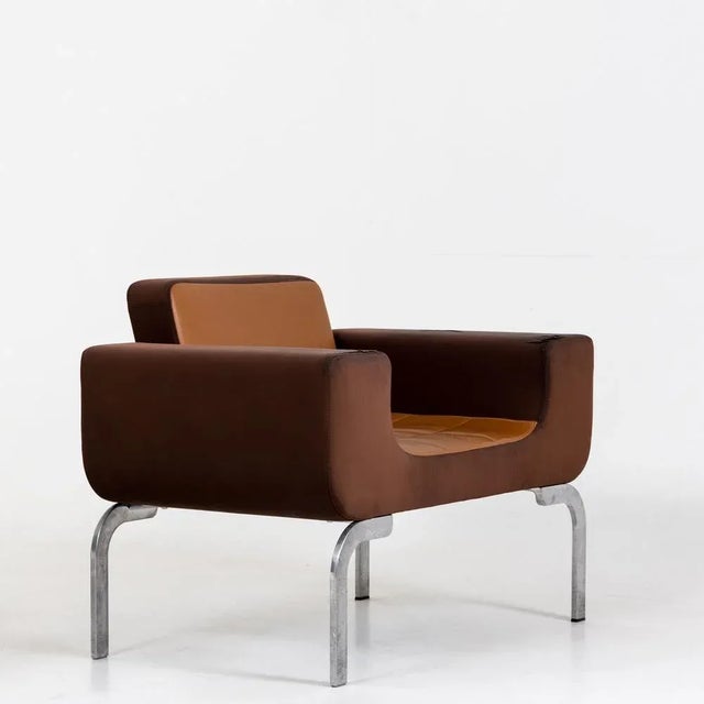 Set of Italian Brown Leather Lounge Chairs, 1970s For Sale - Image 13 of 15