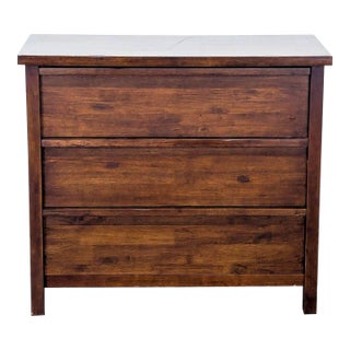 Solid Wood 3-Drawer Dresser in Rich Brown Finish For Sale