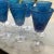 Vintage Murano Blue Raised Circle Wineglasses Attributed to Mario Badioli - Set of 9 For Sale In Los Angeles - Image 6 of 10