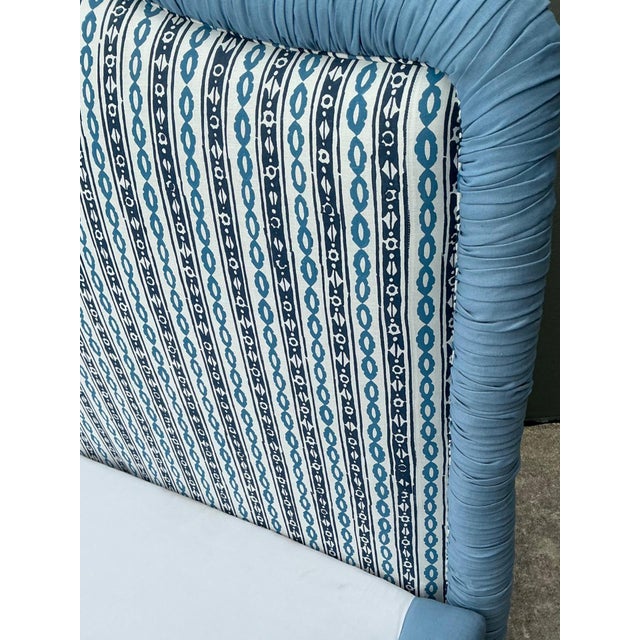 Wood Vintage Upholstered Queen Bed Frame For Sale - Image 7 of 13