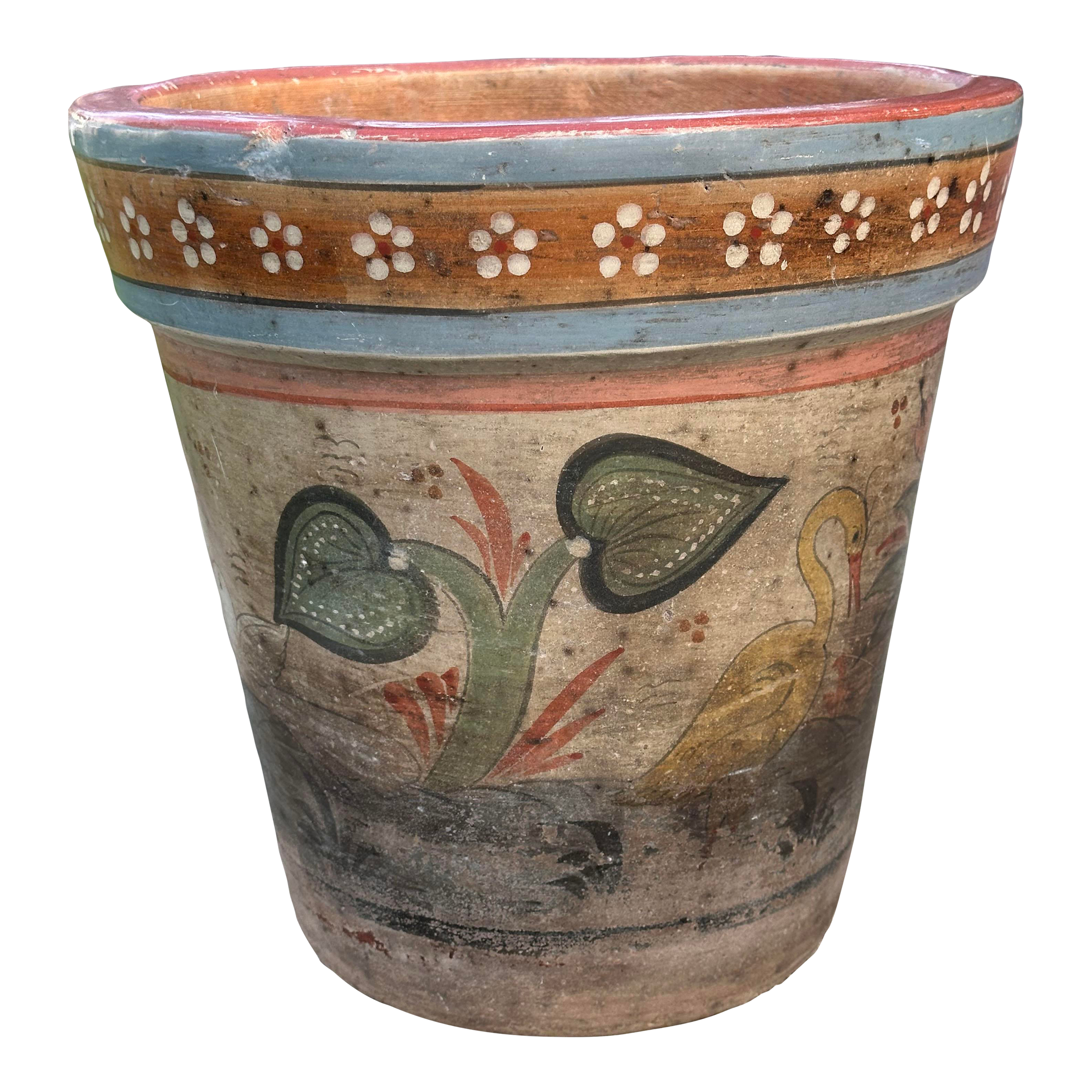 Vintage Tonala Mexico Ceramic Large Planter Pot | Chairish