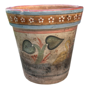 Vintage Tonala Mexico Ceramic Large Planter Pot