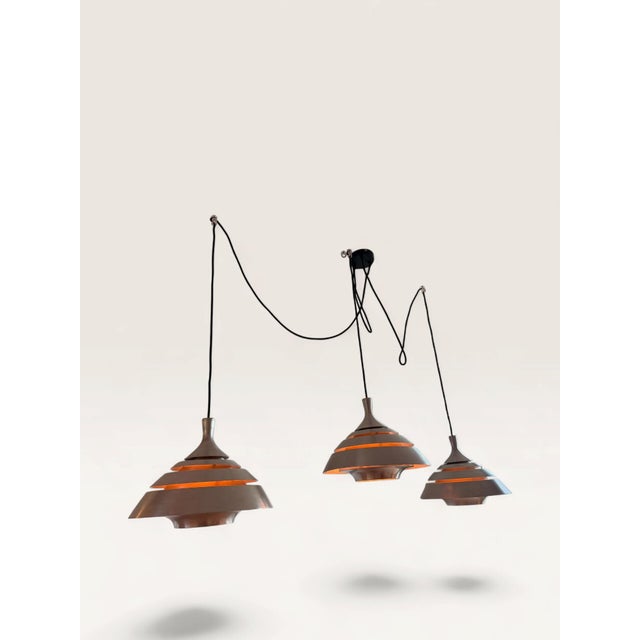 Silver Aluminum Pendant Light in the style of Hans-Agne Jakobsson, 1960s For Sale - Image 8 of 11