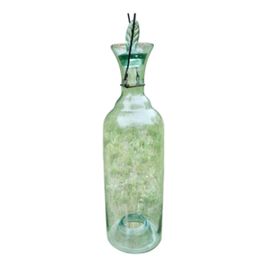 Vint. French Glass Bug Trap, Pale Green W/Stopper