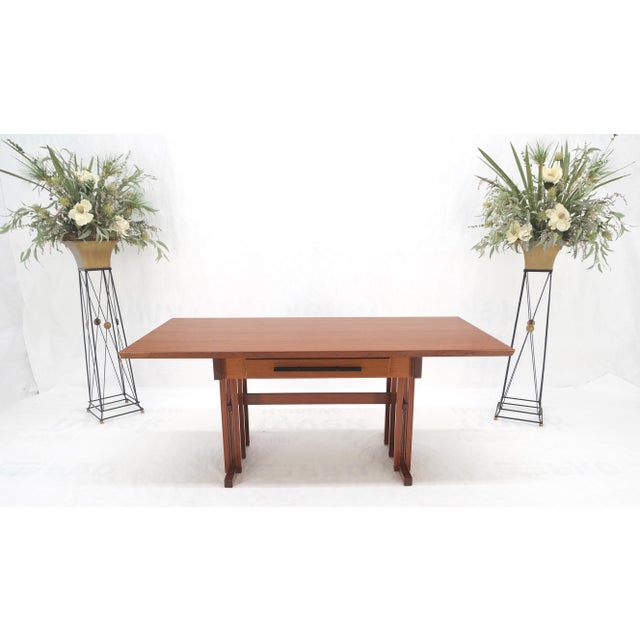 Arts and Crafts Style Solid Teak Partner's Desk, Architectural Studio Made For Sale - Image 14 of 18