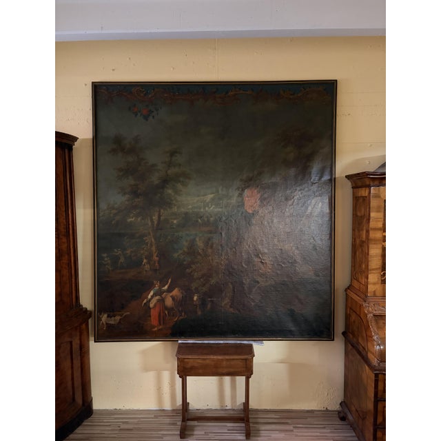 Landscape Composition, 1800s, Oil Painting on Canvas For Sale - Image 3 of 4